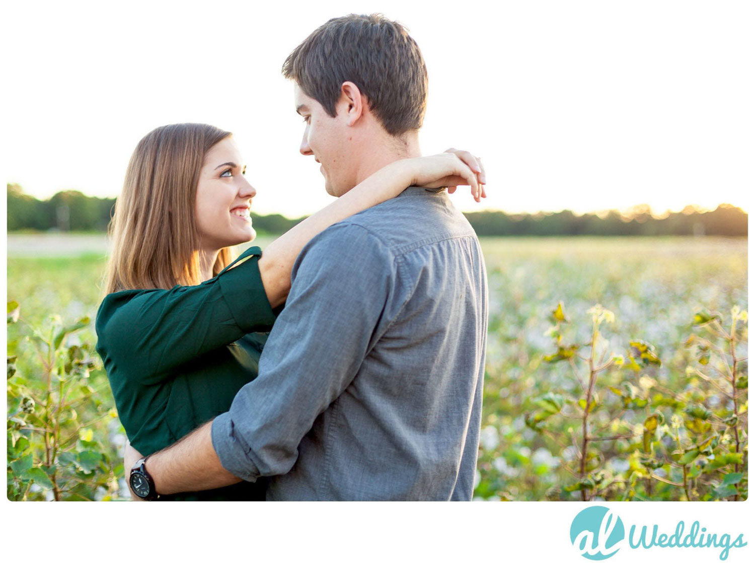 Birmingham,Dramatic,Field,Sunset,cotton,engagement,