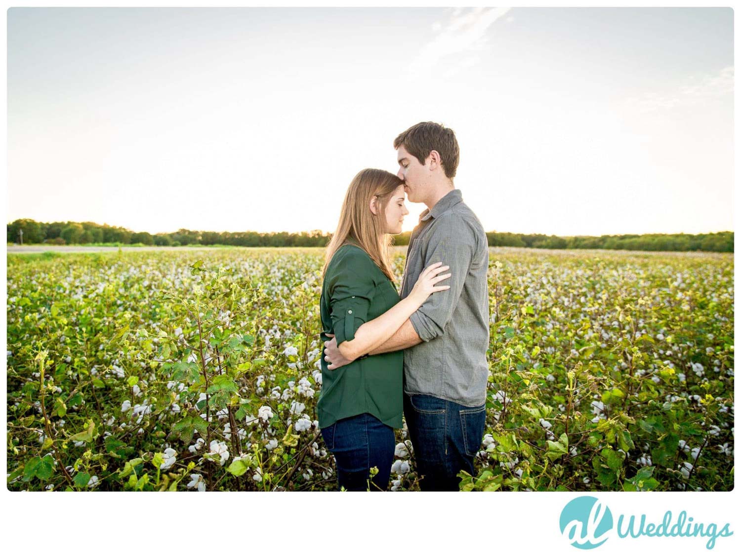 Birmingham,Dramatic,Field,Sunset,cotton,engagement,