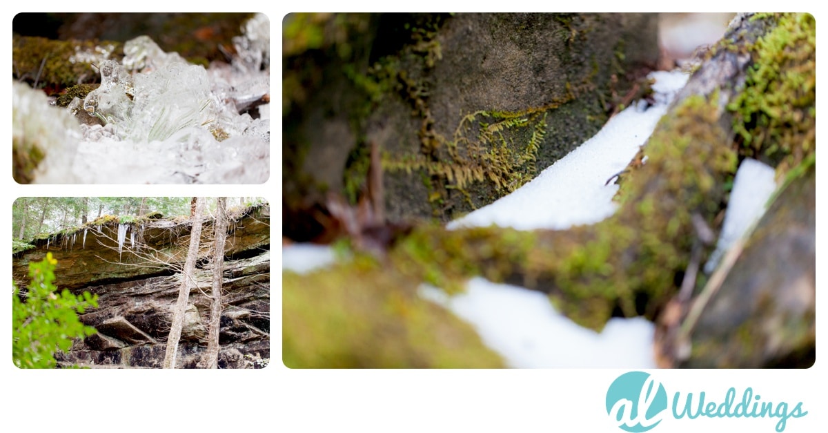 Alabama Wedding Photography,Country,Natural Light,Waterfall,Winter,engagement,ice,outdoors,snow,